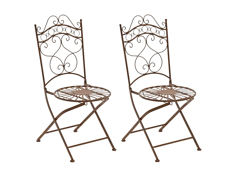 Set van 2 tuinstoel - Metalen & Gegalvaniseerd ijzer - antiek bruin - Indra