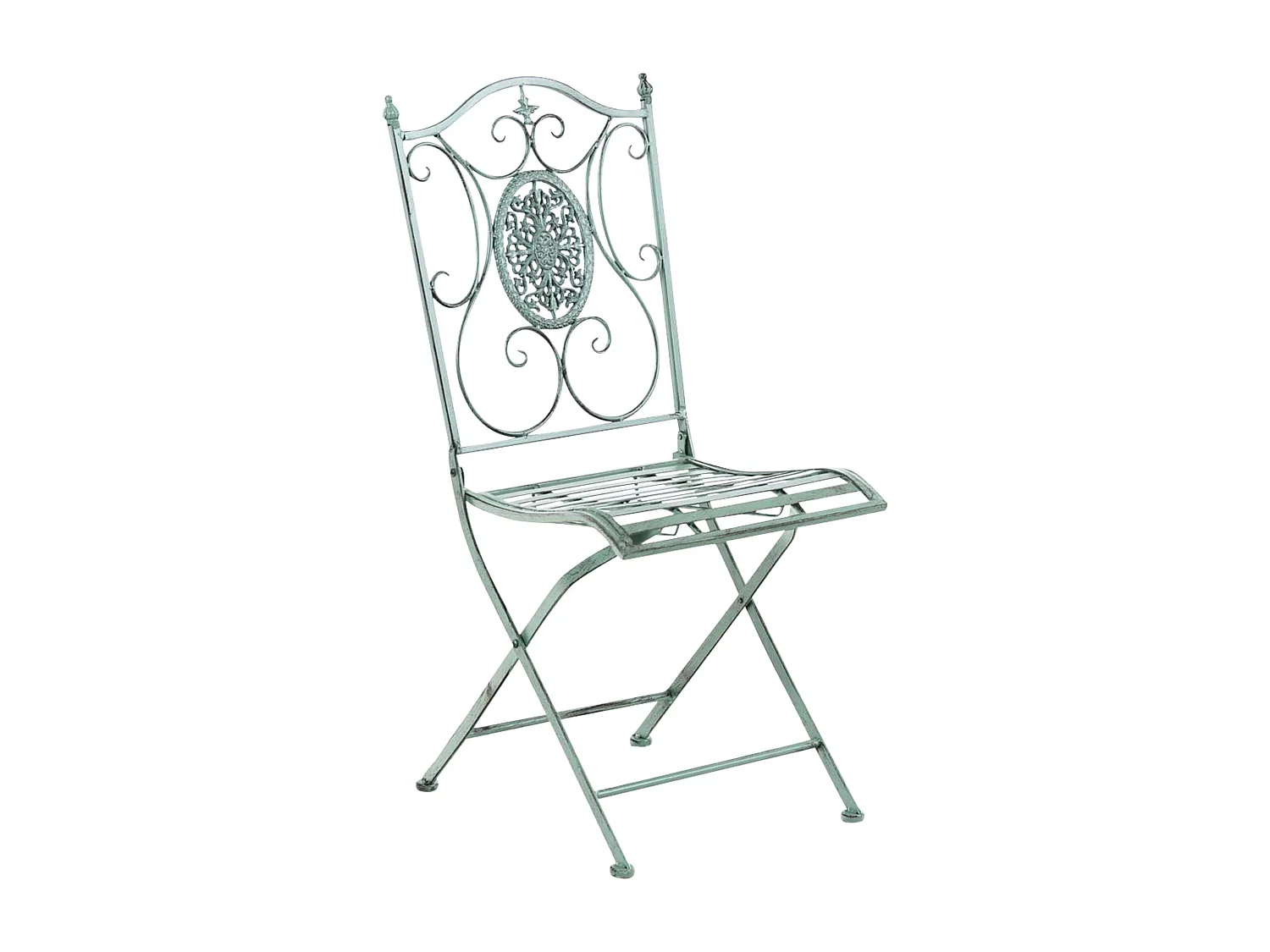 Lot de 2  Chaises de jardin - Métal - Vert antique - Sibell