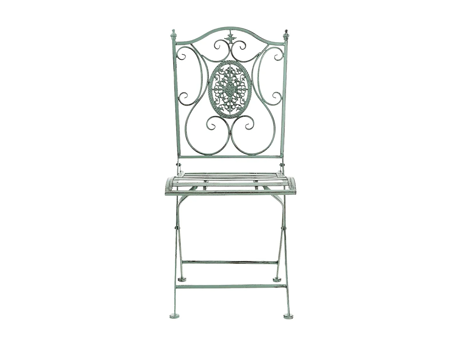 Lot de 2  Chaises de jardin - Métal - Vert antique - Sibell