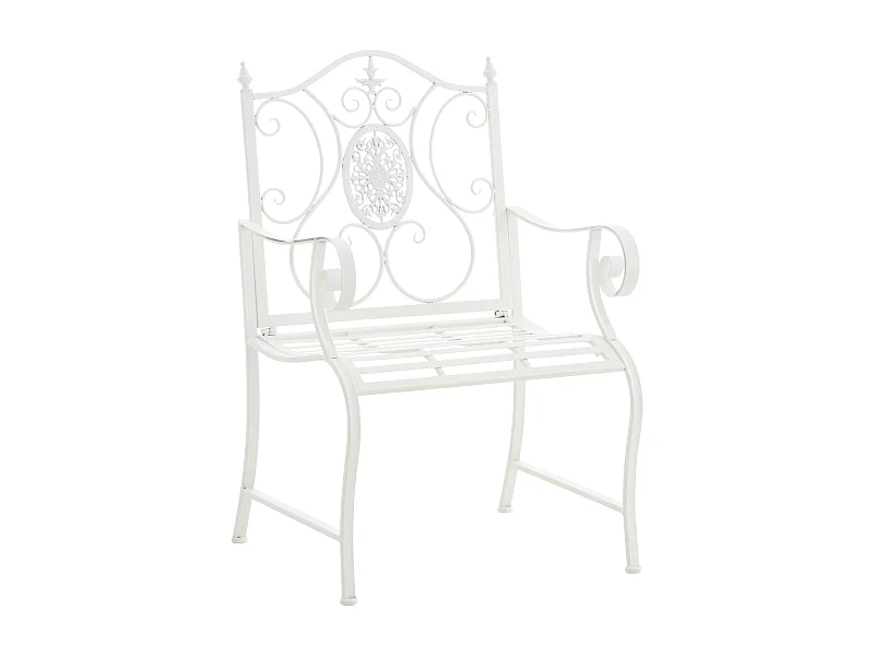 Chaises de jardin - Métal & Noir - Blanc - Punjab