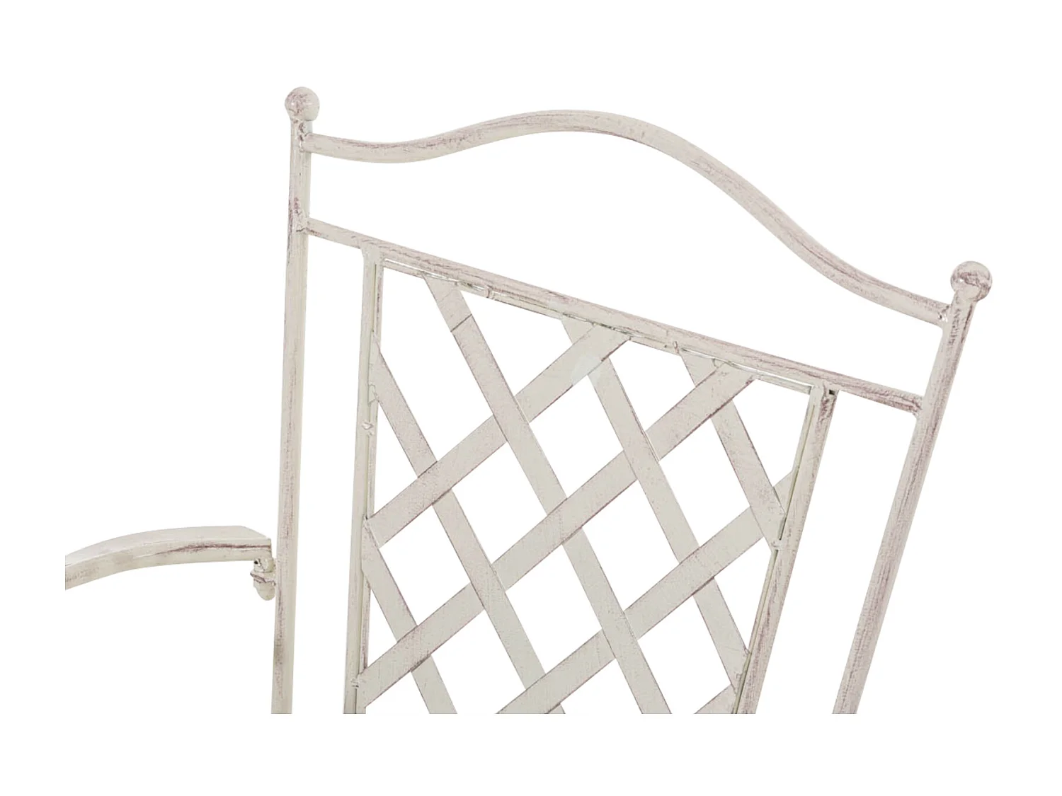 Lot de 2 Chaises de jardin - Métal & Fer galvanisé - Crème antique - Adara