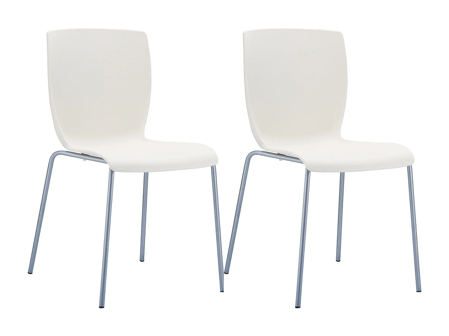 Lot de 2  Chaises de jardin - Plastique & Aluminium - Crème - Mio