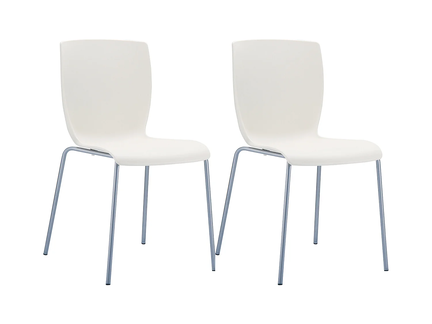 Lot de 2  Chaises de jardin - Plastique & Aluminium - Crème - Mio