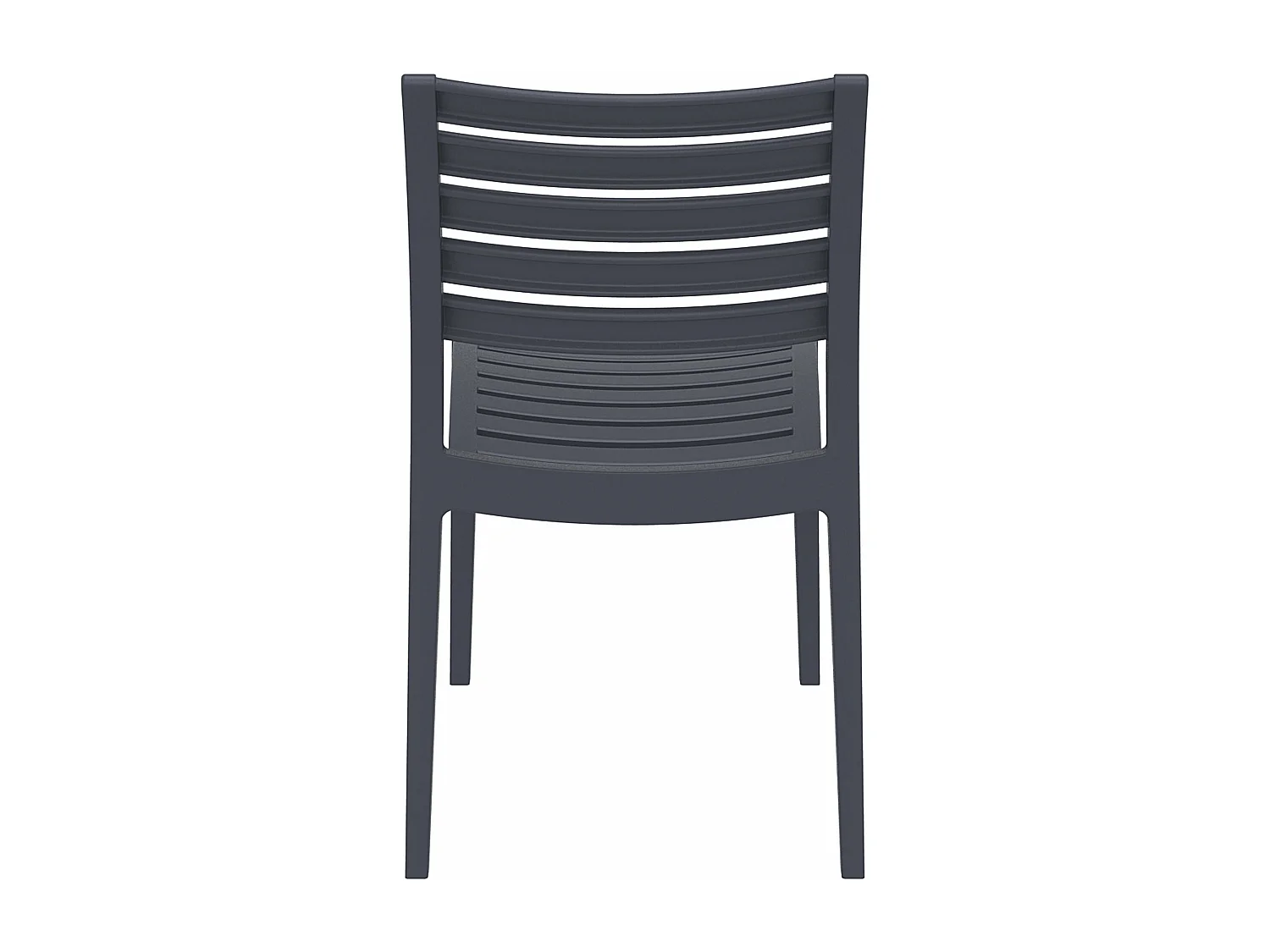 Lot de 2  Chaises de jardin - Plastique & Plastique - Gris foncé - Ares