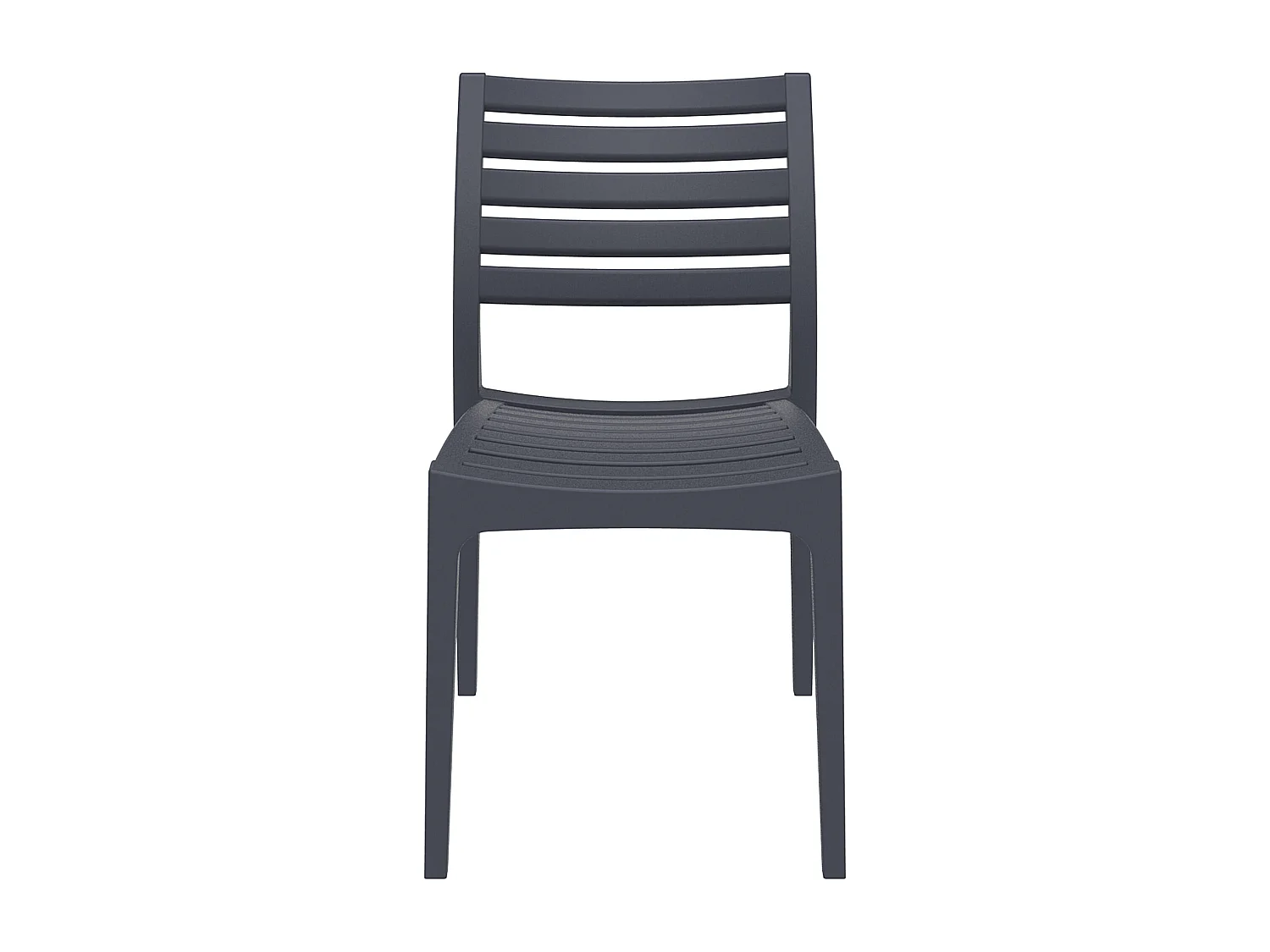 Lot de 2  Chaises de jardin - Plastique & Plastique - Gris foncé - Ares