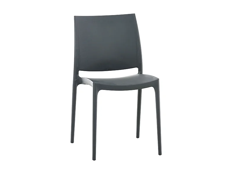 Chaises de jardin - Plastique - Gris foncé - Maya