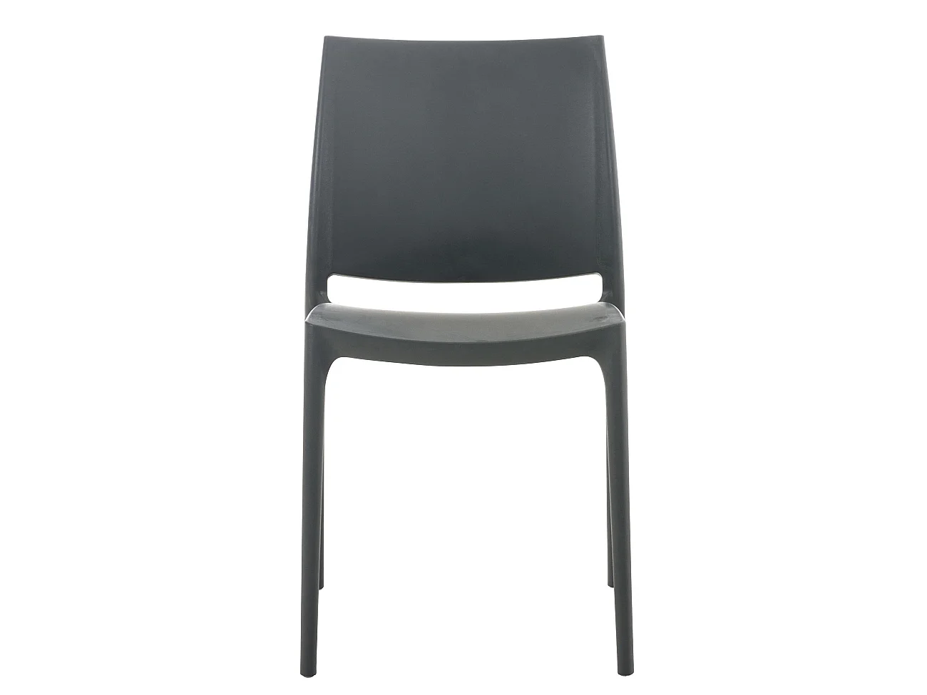 Chaises de jardin - Plastique & Chrome - Gris foncé - Maya