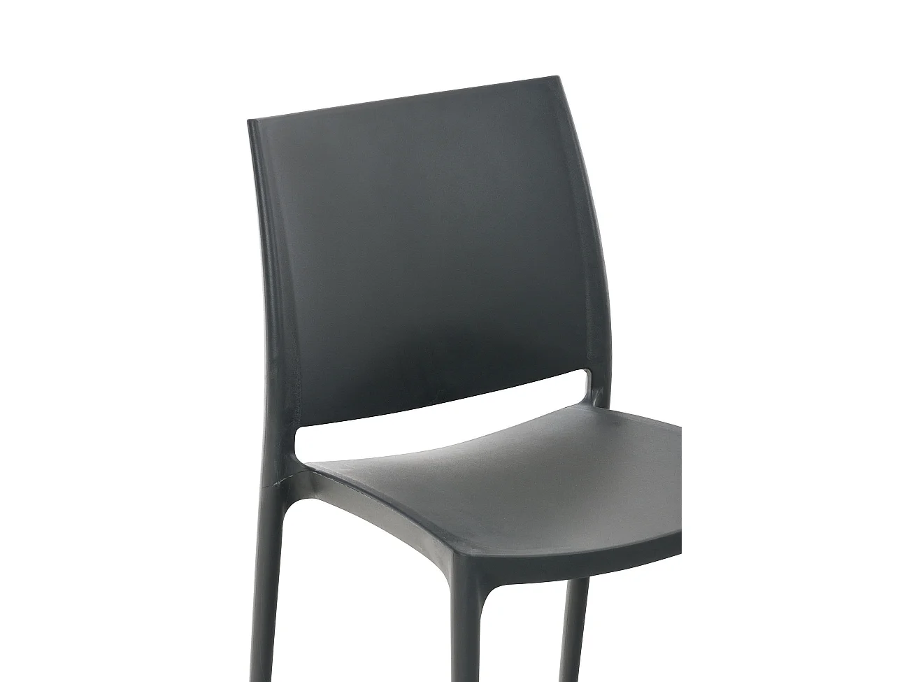 Chaises de jardin - Plastique & Chrome - Gris foncé - Maya