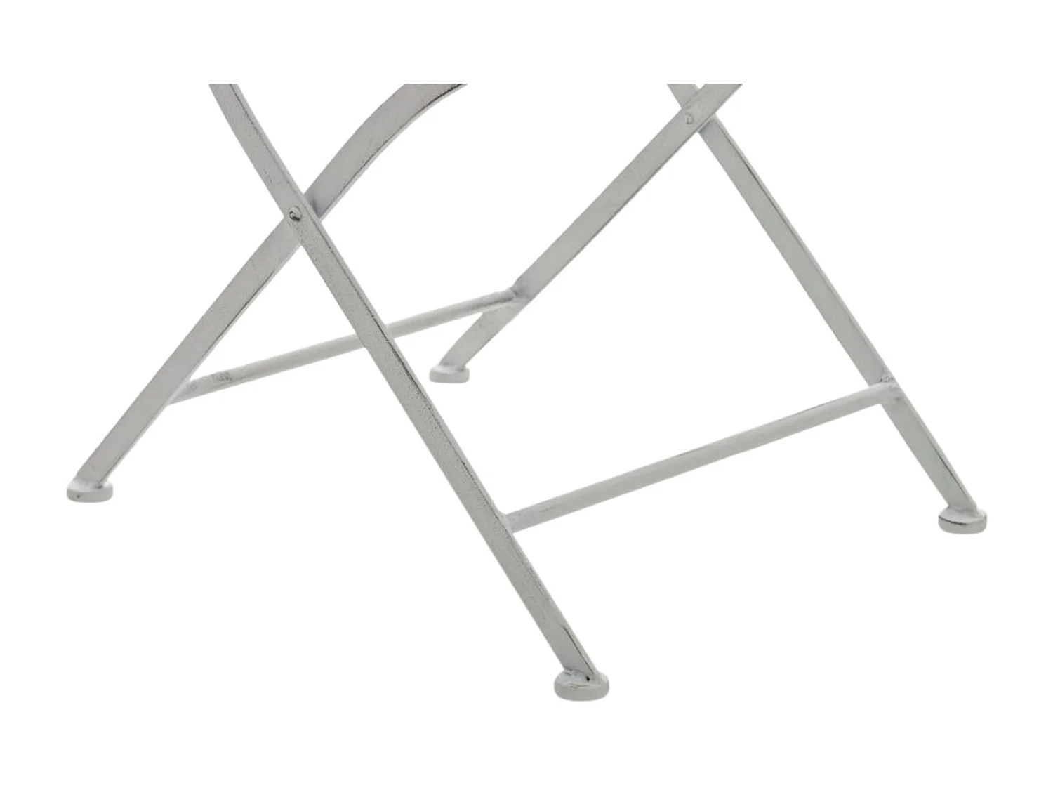 Lot de 2 Chaises de jardin - Métal & Fer galvanisé - Blanc antique - Indra