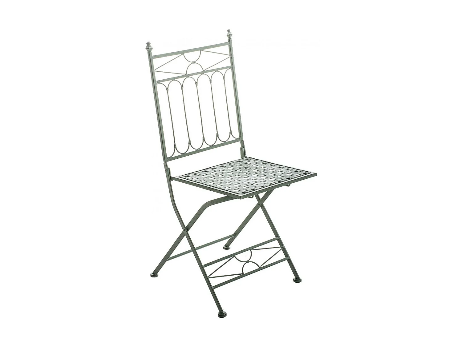 Lot de 2 Chaises de jardin - Métal & Métal - Vert antique - Asina