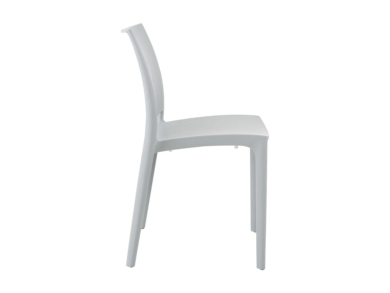 Lot de 2  Chaises de jardin - Plastique - Gris clair - Maya