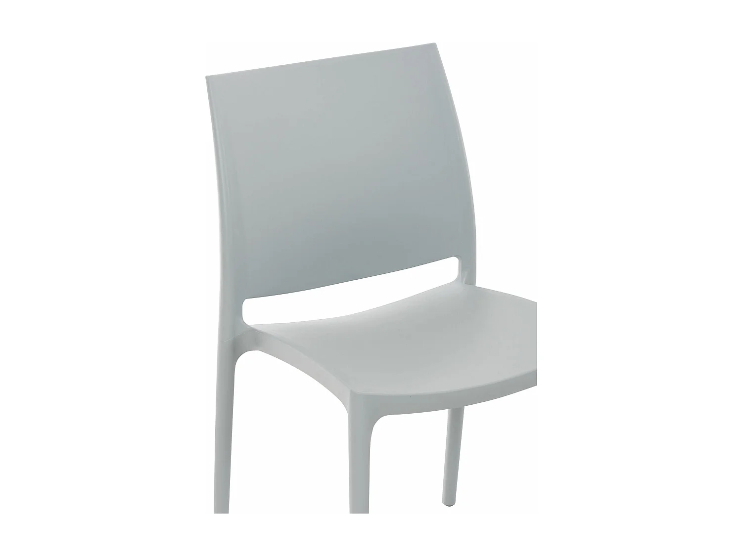 Lot de 2  Chaises de jardin - Plastique - Gris clair - Maya