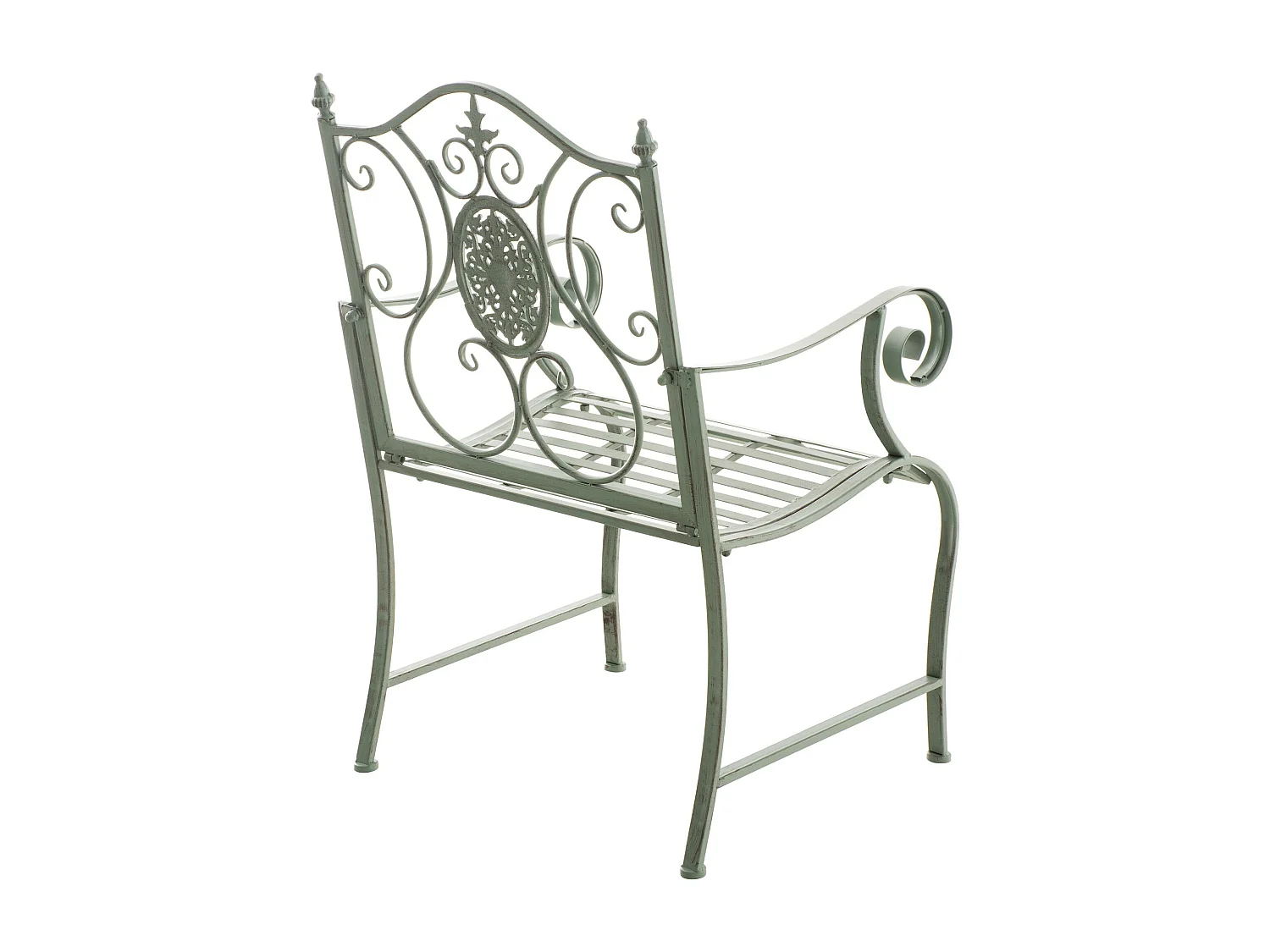 Lot de 2  Chaises de jardin - Métal & Chrome - Vert antique - Punjab