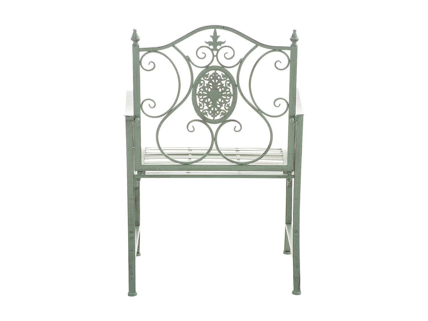 Lot de 2  Chaises de jardin - Métal & Chrome - Vert antique - Punjab