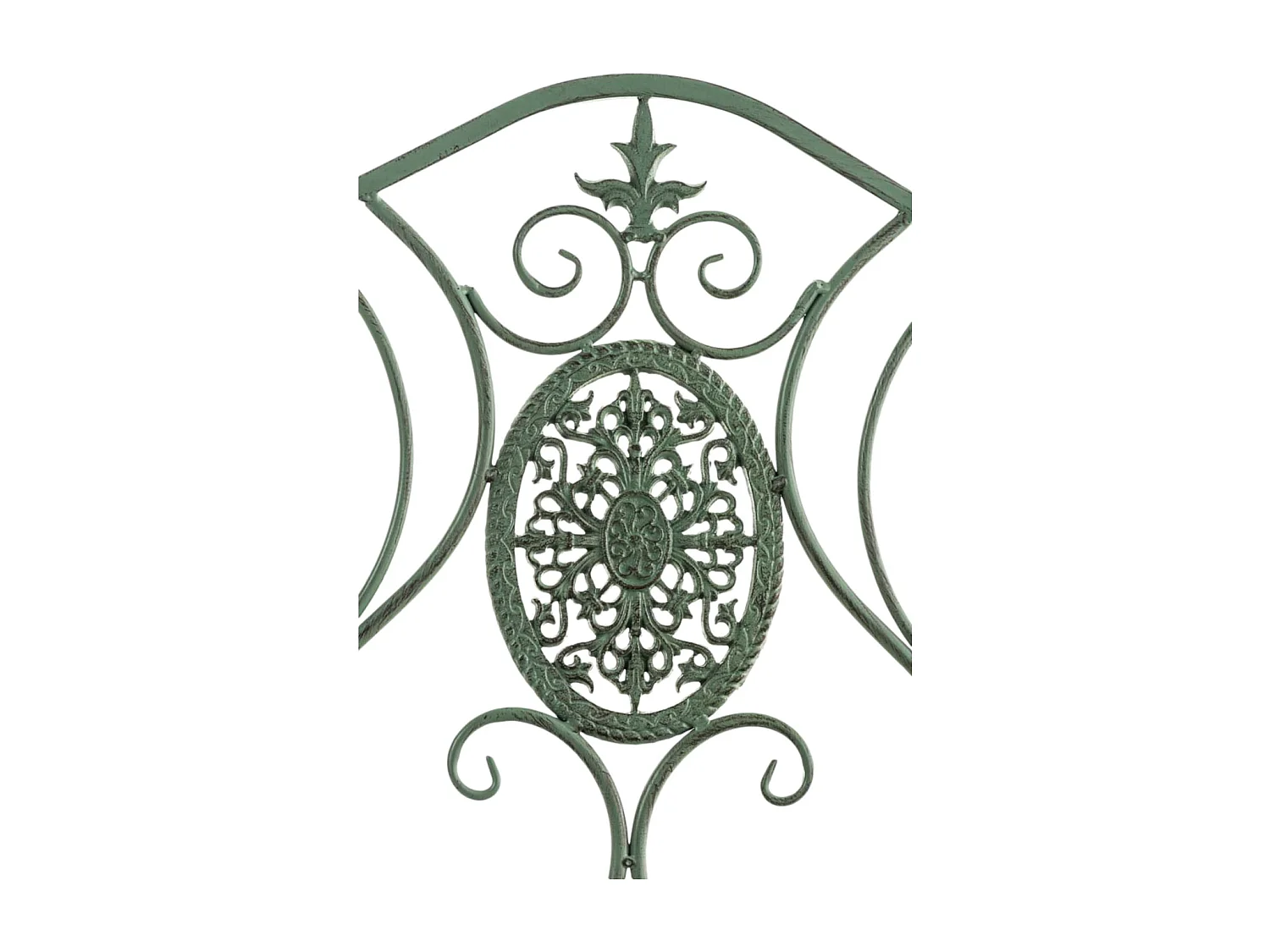 Lot de 2  Chaises de jardin - Métal & Chrome - Vert antique - Punjab