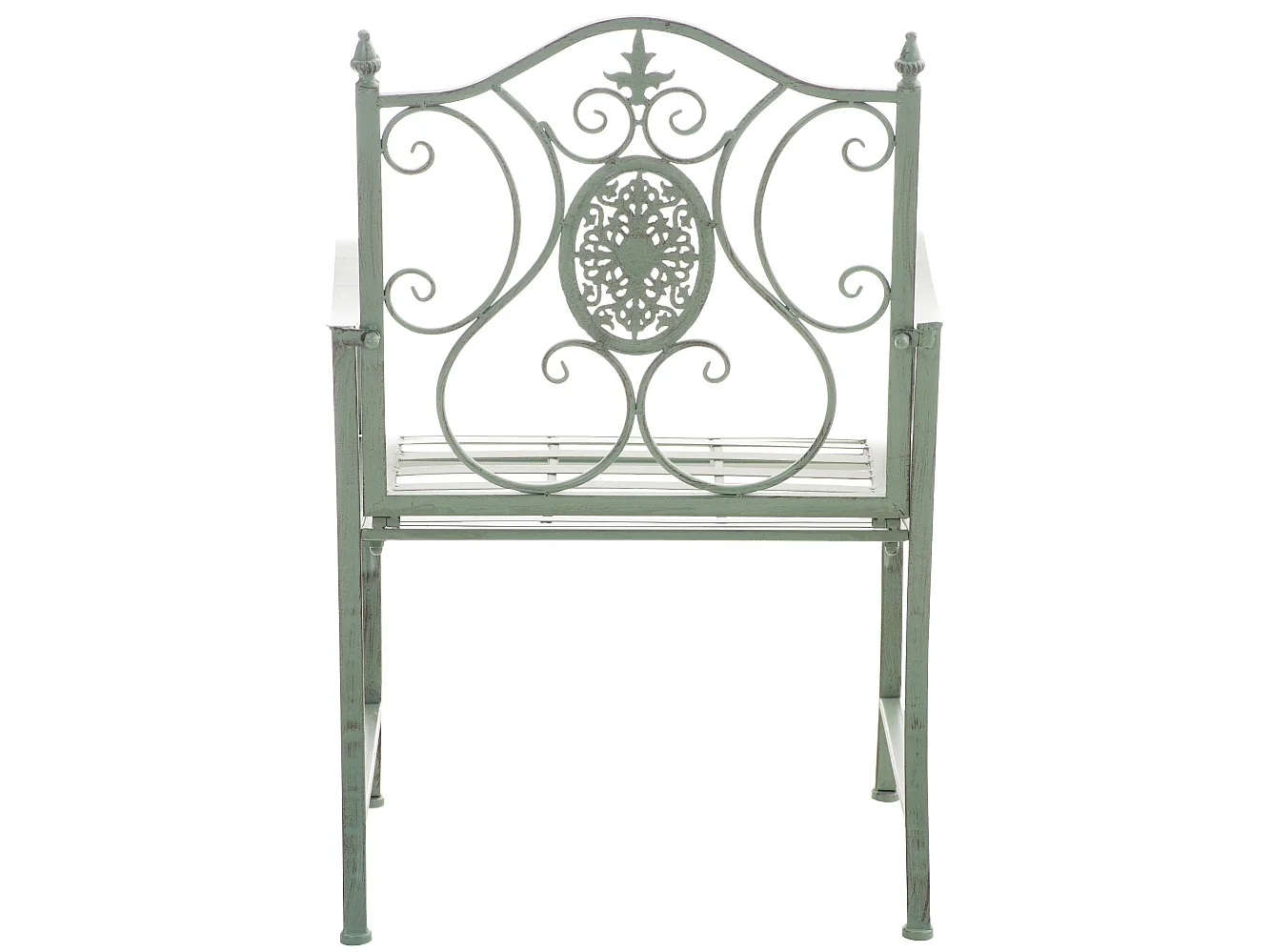 Lot de 2  Chaises de jardin - Métal - Vert antique - Punjab
