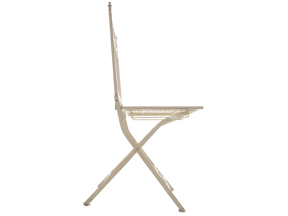 Lot de 2 Chaises de jardin - Métal & Métal - Crème antique - Asina