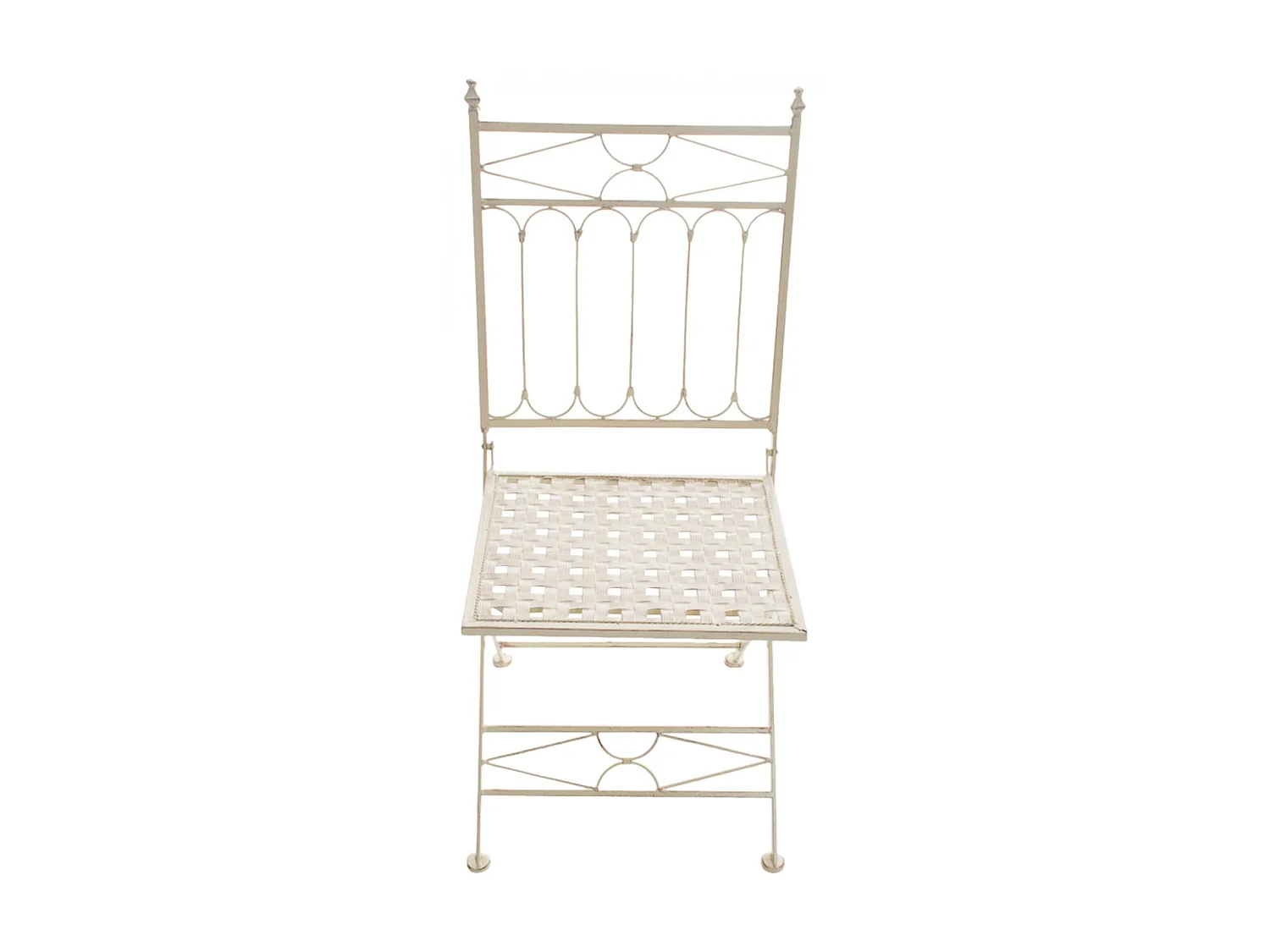 Lot de 2 Chaises de jardin - Métal & Métal - Crème antique - Asina