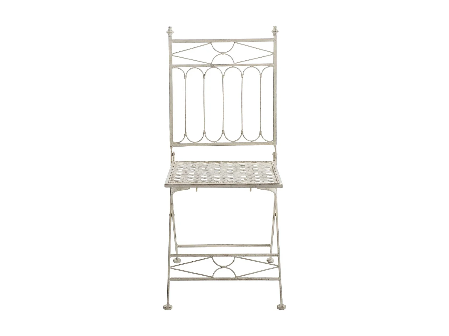 Lot de 2  Chaises de jardin - Métal - Crème antique - Asina