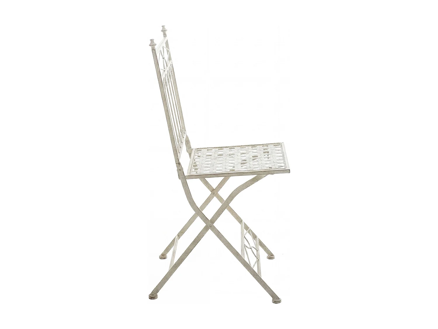 Lot de 2  Chaises de jardin - Métal - Crème antique - Asina