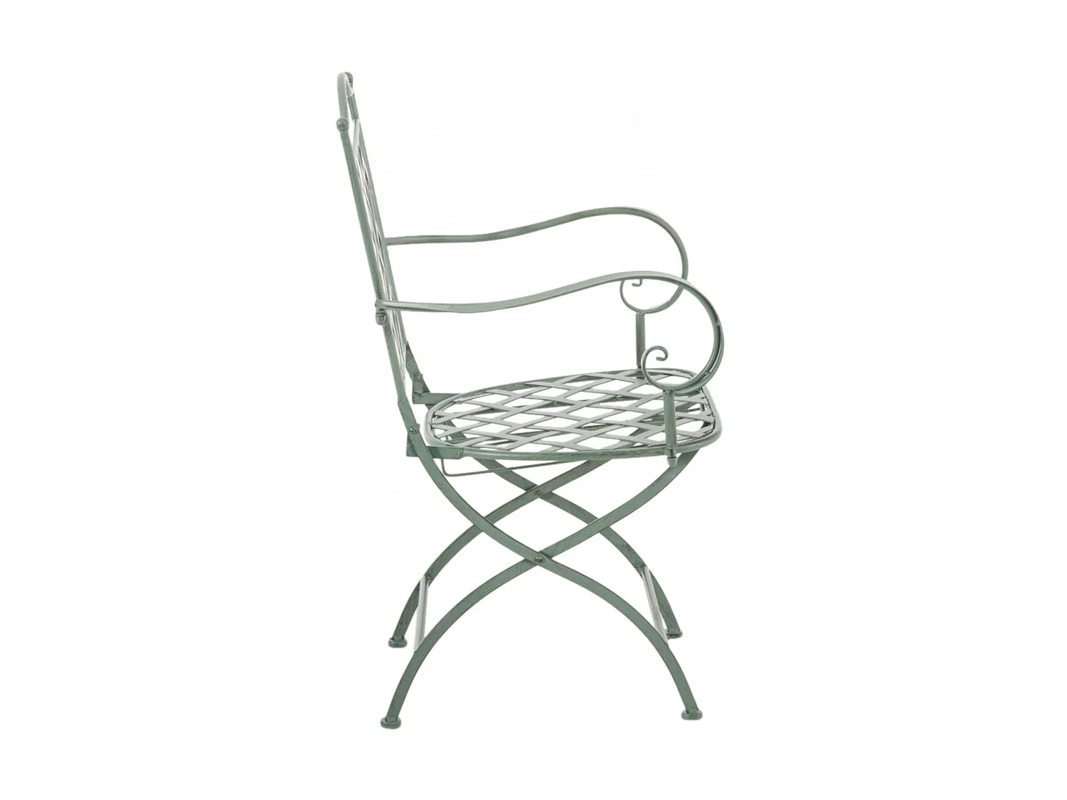 Lot de 2 Chaises de jardin - Métal & Fer galvanisé - Vert antique - Adara
