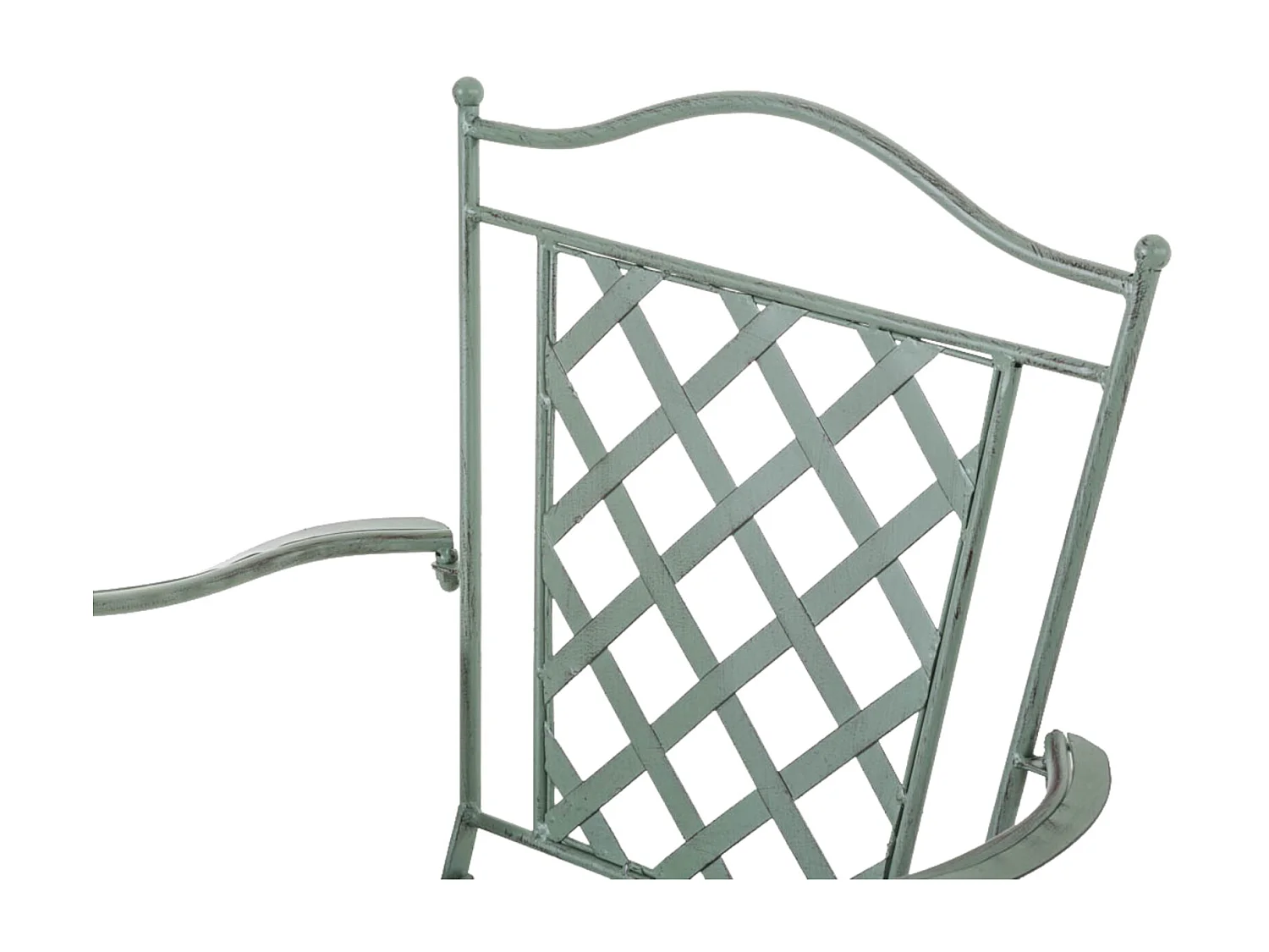 Lot de 2 Chaises de jardin - Métal & Fer galvanisé - Vert antique - Adara