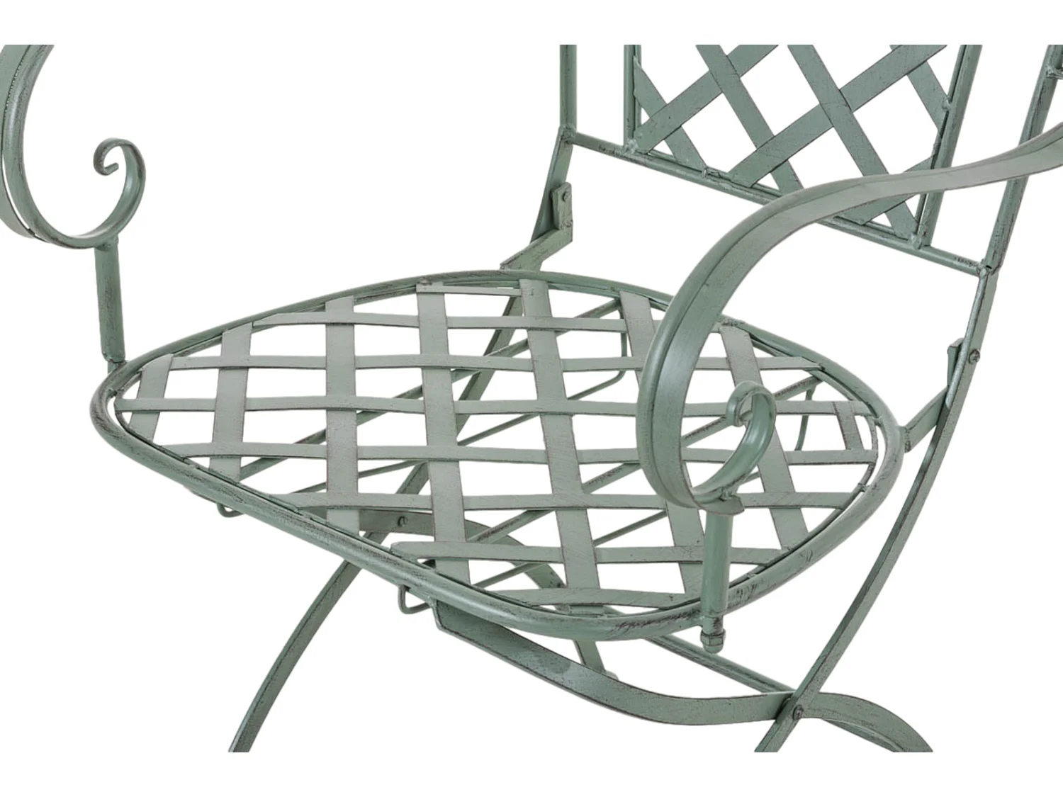 Lot de 2 Chaises de jardin - Métal & Fer galvanisé - Vert antique - Adara