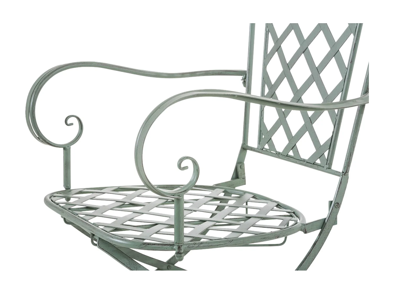 Lot de 2 Chaises de jardin - Métal & Fer galvanisé - Vert antique - Adara
