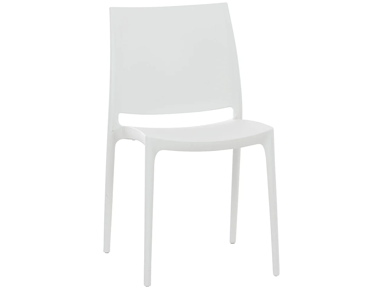 Lot de 2  Chaises de jardin - Plastique - Blanc - Maya