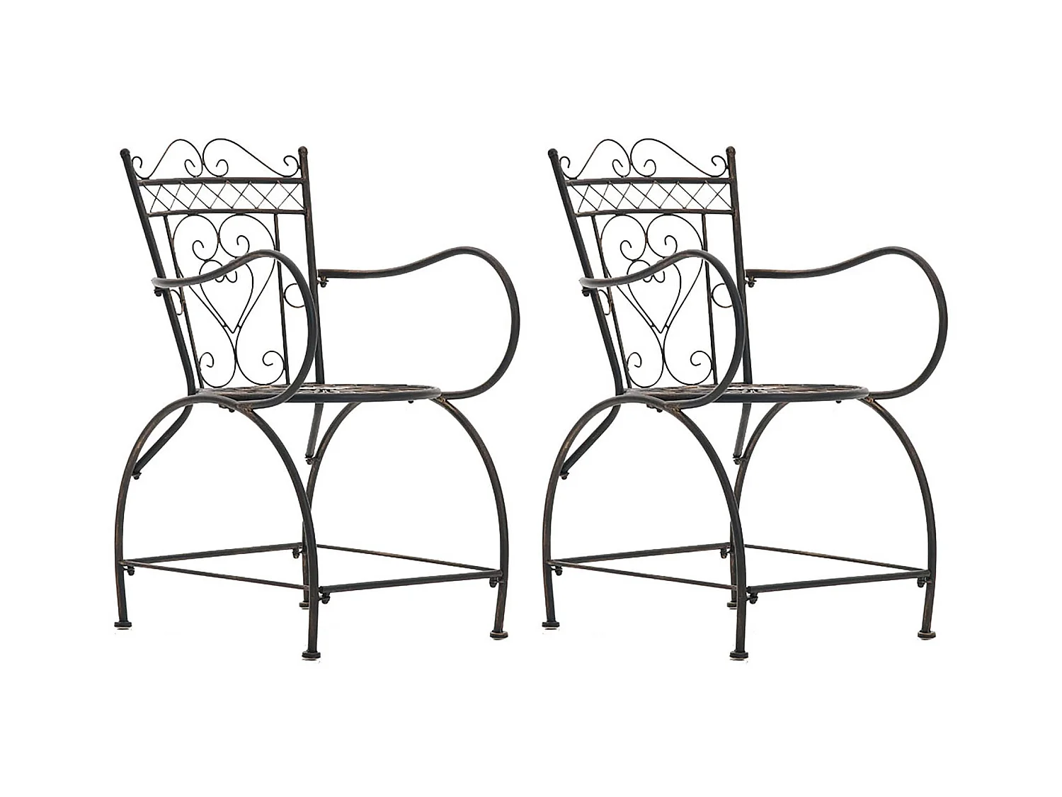 Lot de 2 Chaises de jardin - Métal & Métal - Bronze - Sheela