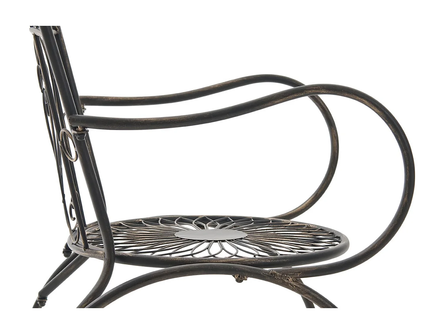 Lot de 2 Chaises de jardin - Métal & Métal - Bronze - Sheela