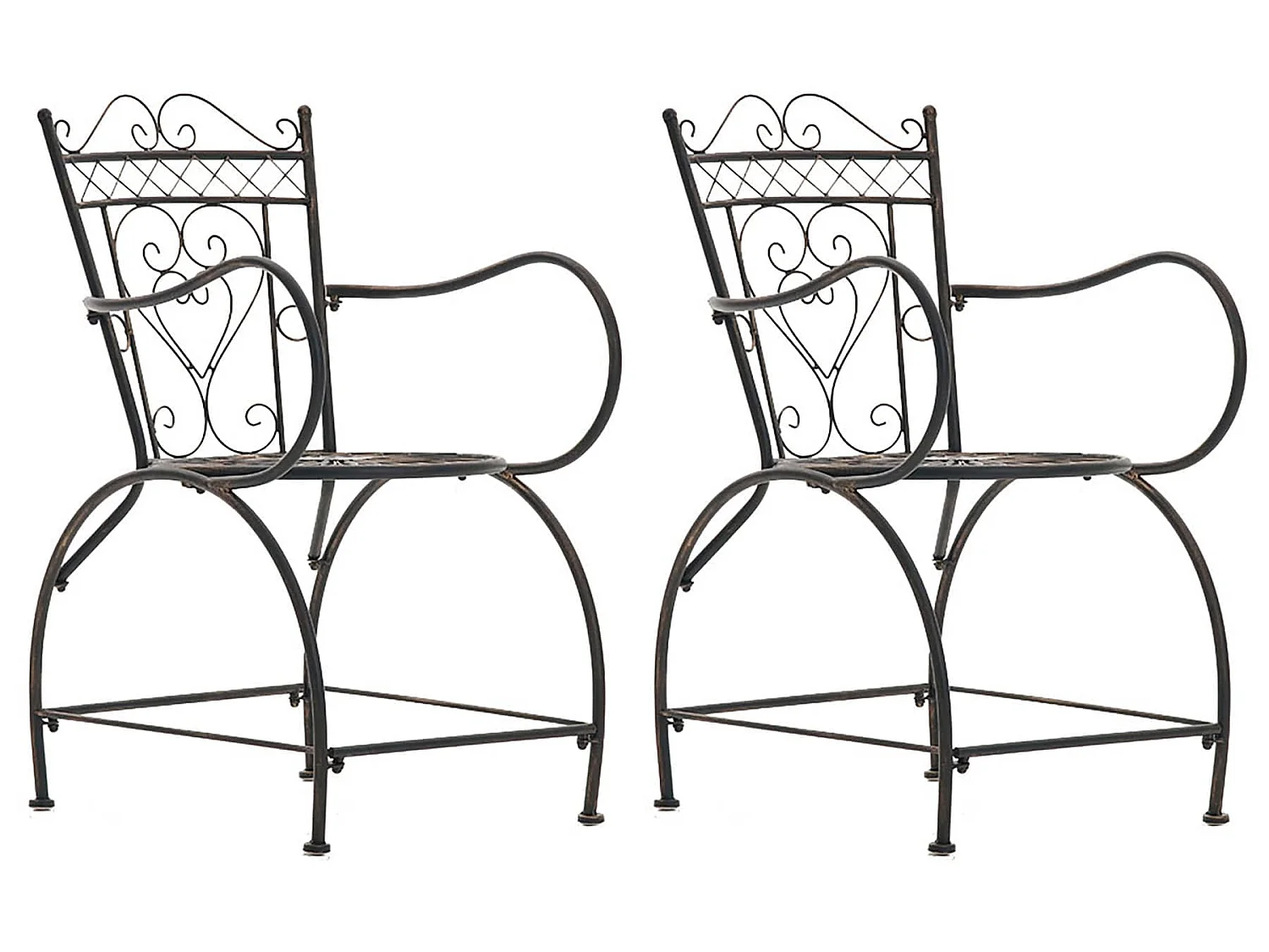 Lot de 2 Chaises de jardin - Métal & Métal - Bronze - Sheela
