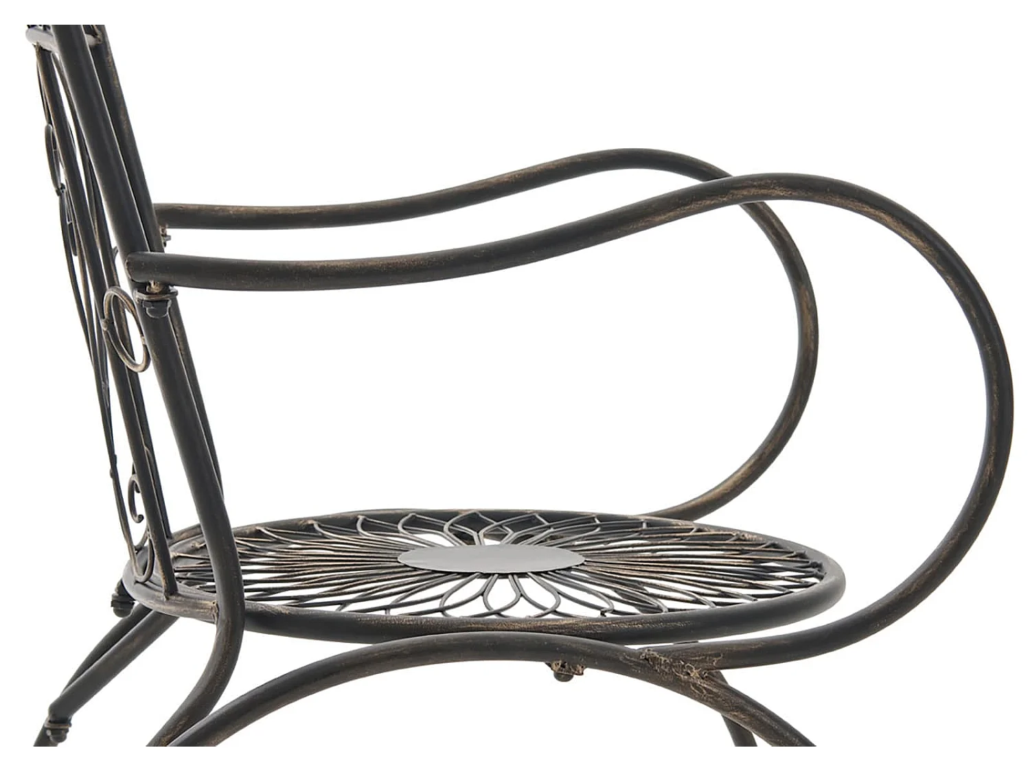 Lot de 2 Chaises de jardin - Métal & Métal - Bronze - Sheela
