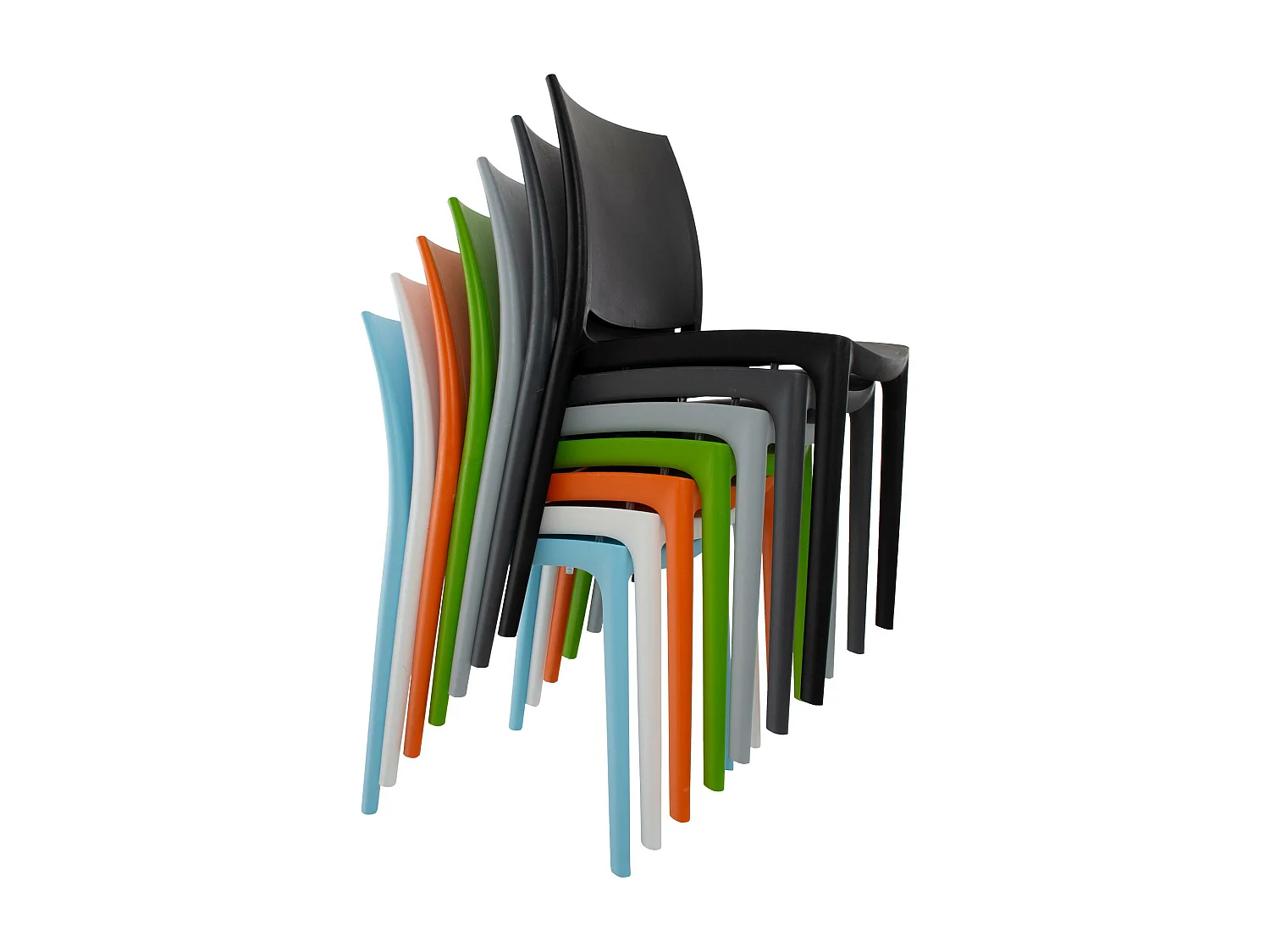 Lot de 2  Chaises de jardin - Plastique - Noir - Maya