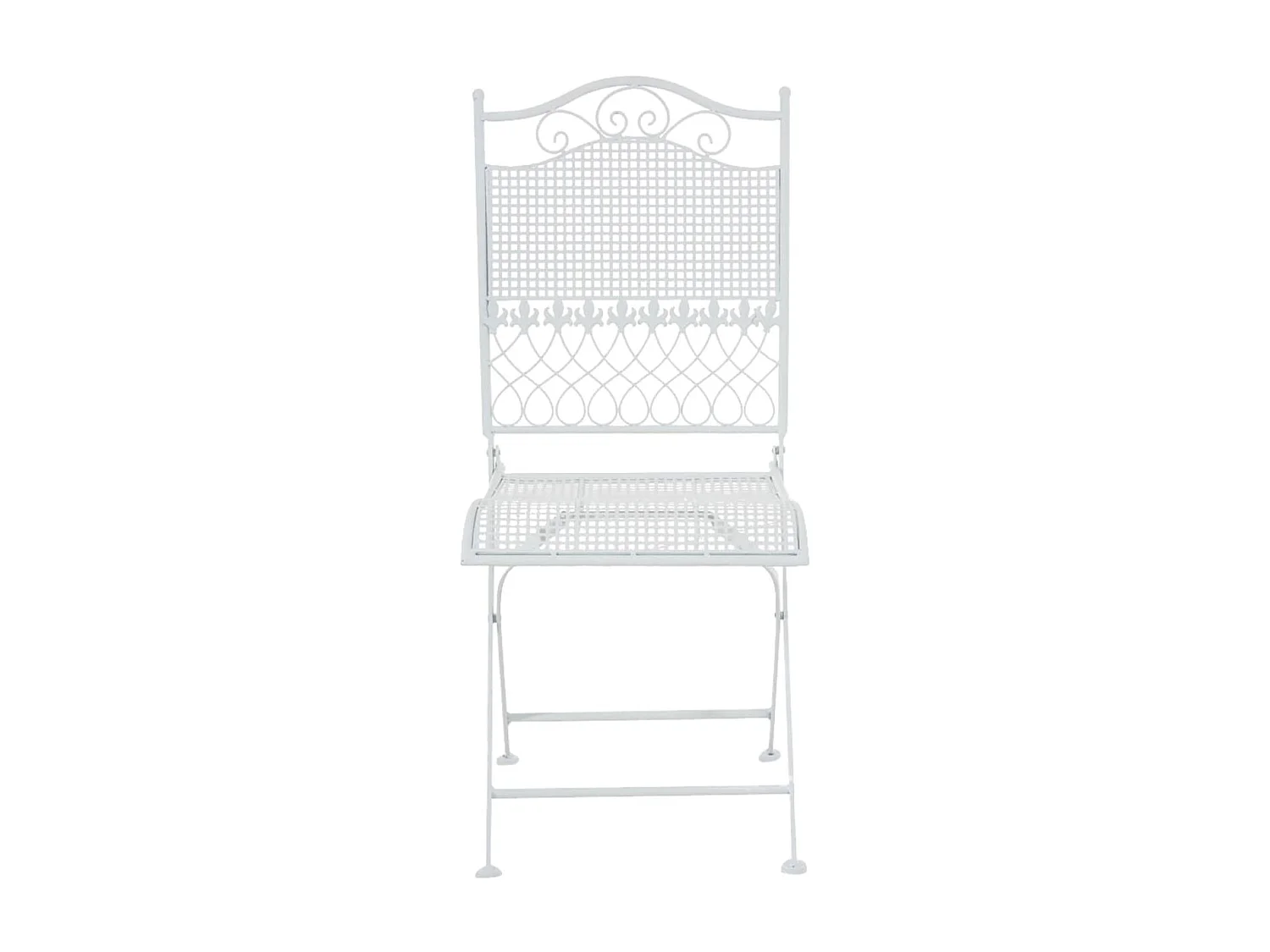 Lot de 2  Chaises de jardin - Métal - Blanc - Kiran