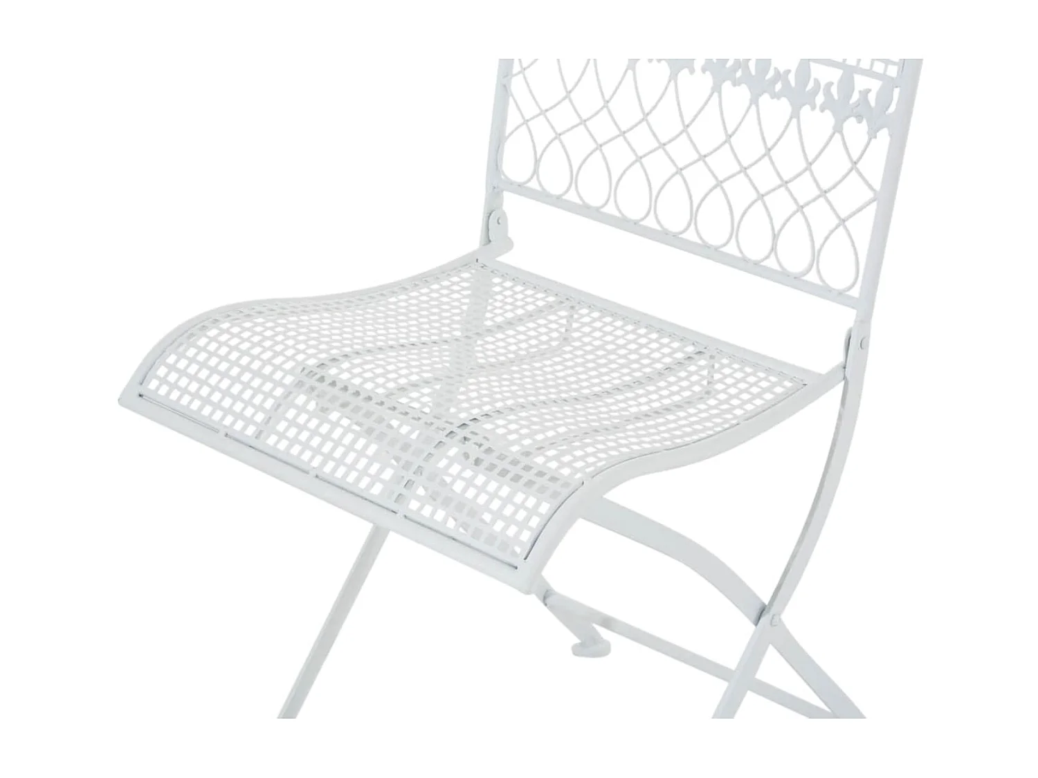 Lot de 2  Chaises de jardin - Métal - Blanc - Kiran
