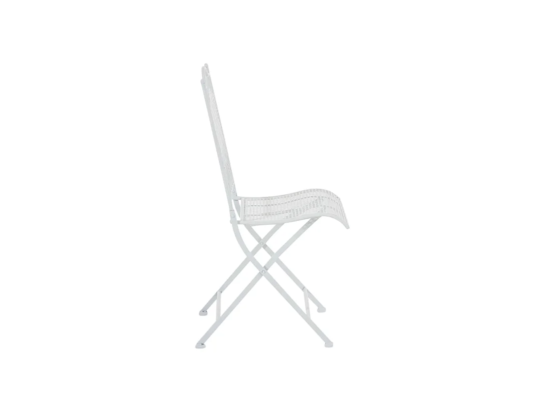 Lot de 2  Chaises de jardin - Métal - Blanc - Kiran