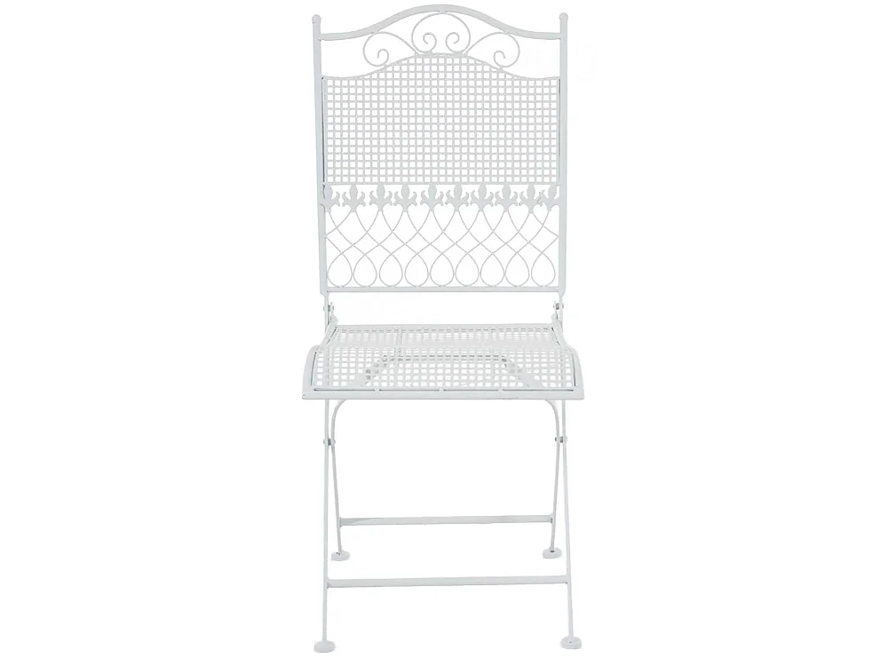 Lot de 2  Chaises de jardin - Métal - Blanc - Kiran