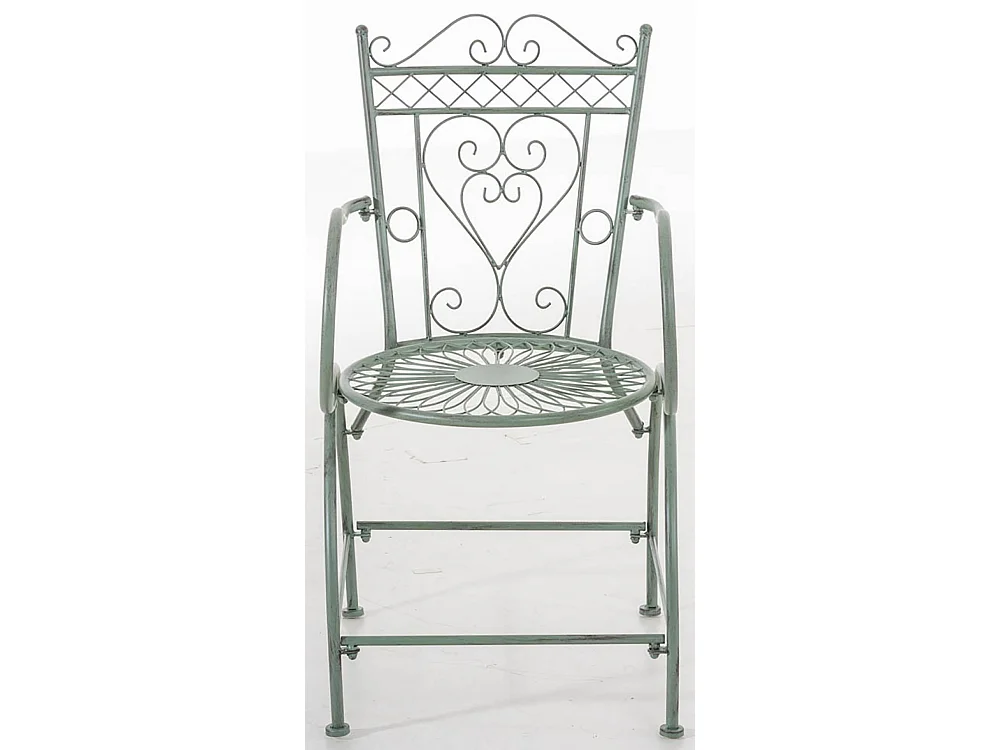 Lot de 2 Chaises de jardin - Métal & Métal - Vert antique - Sheela