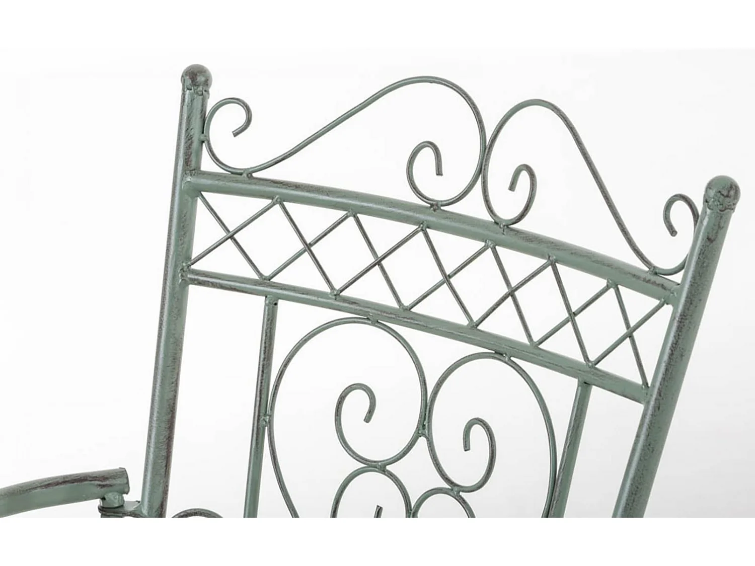 Lot de 2 Chaises de jardin - Métal & Métal - Vert antique - Sheela