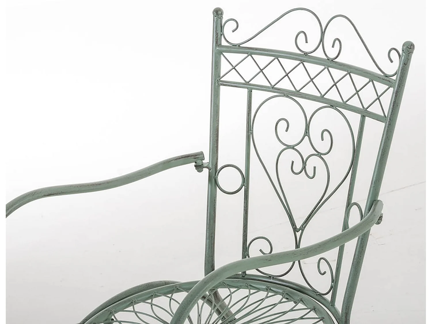 Lot de 2 Chaises de jardin - Métal & Métal - Vert antique - Sheela