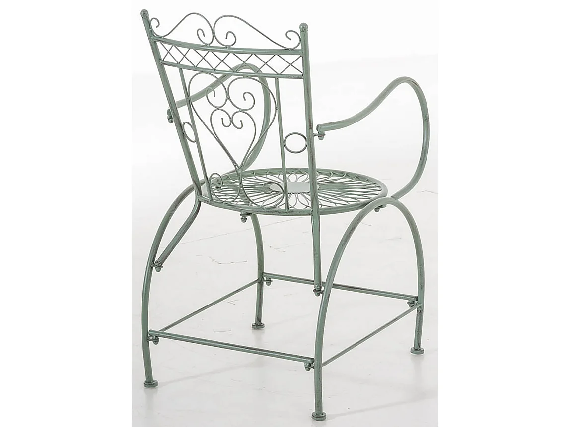Lot de 2 Chaises de jardin - Métal & Métal - Vert antique - Sheela
