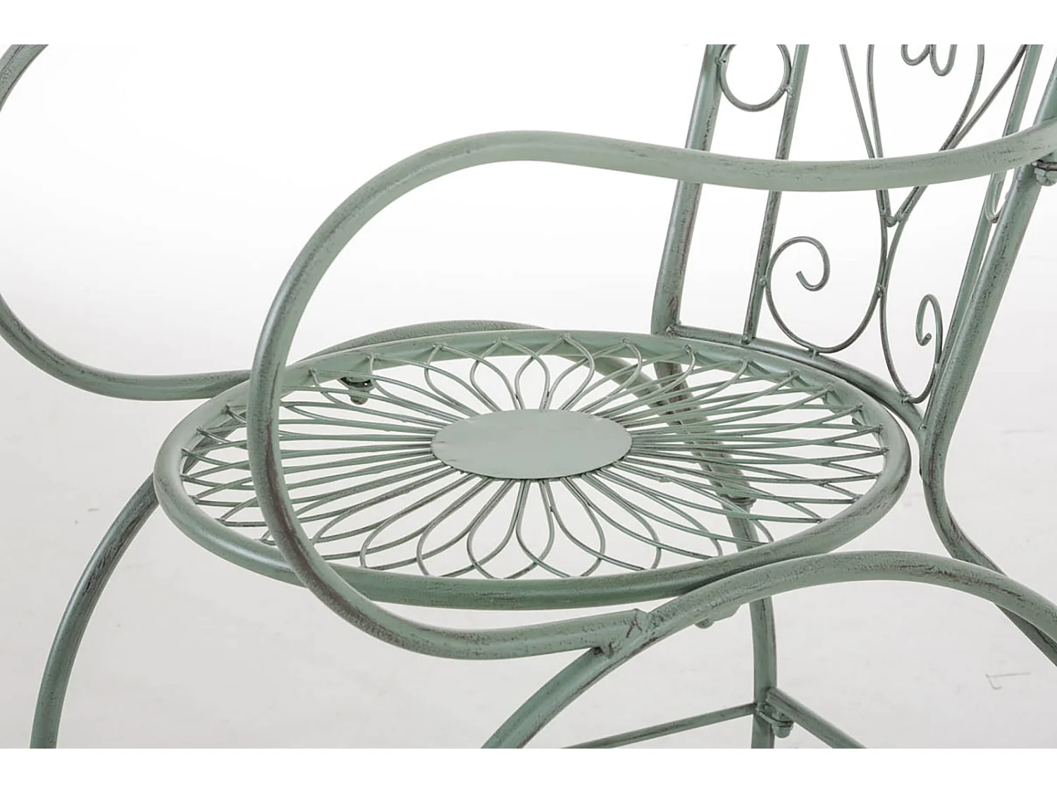 Lot de 2 Chaises de jardin - Métal & Métal - Vert antique - Sheela