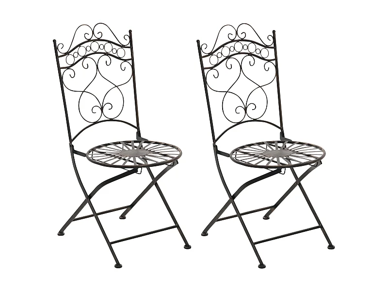 Set van 2 tuinstoel - Metalen & Gegalvaniseerd ijzer - bronzen - Indra