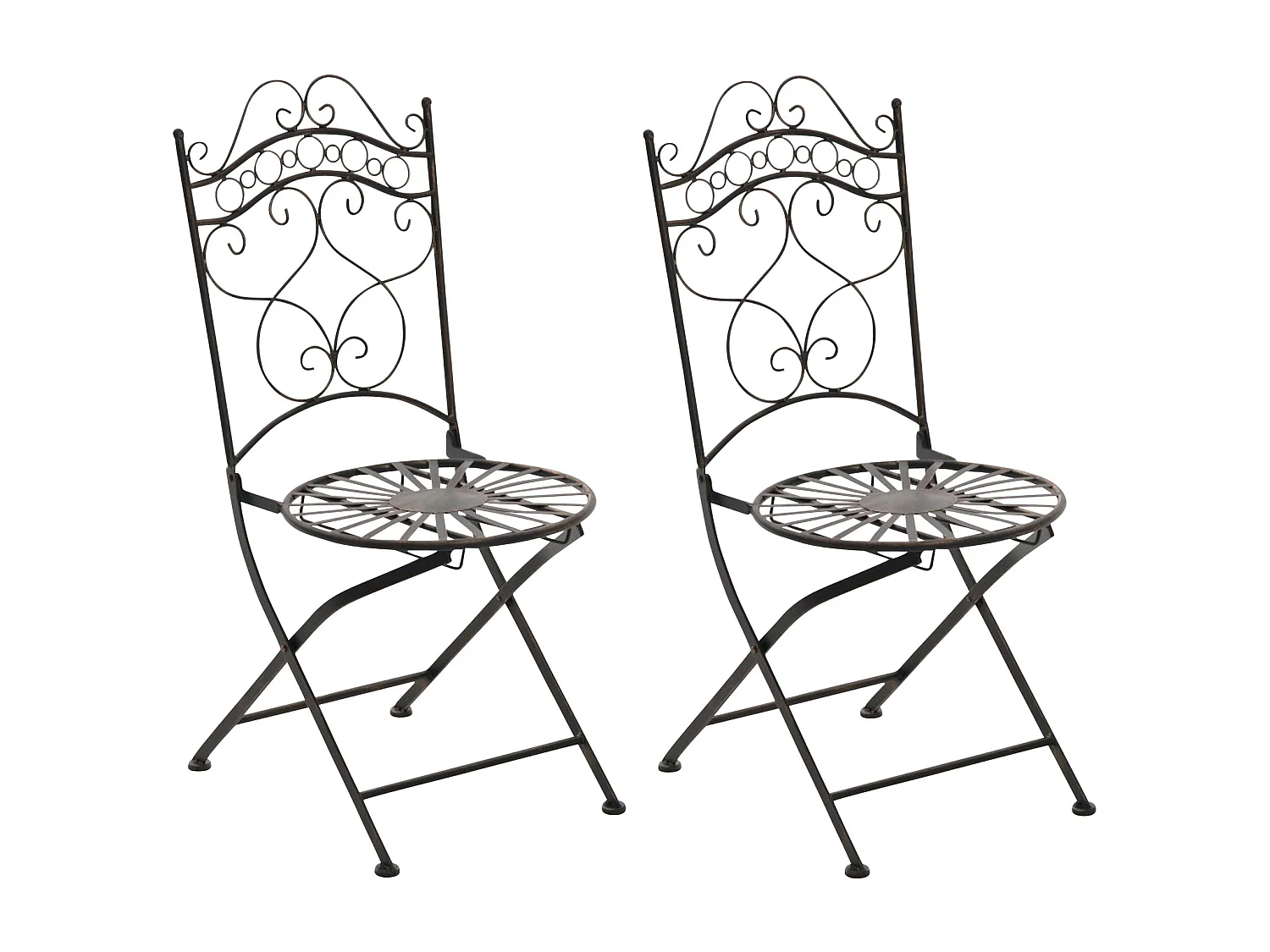 Set van 2 tuinstoel - Metalen & Gegalvaniseerd ijzer - bronzen - Indra