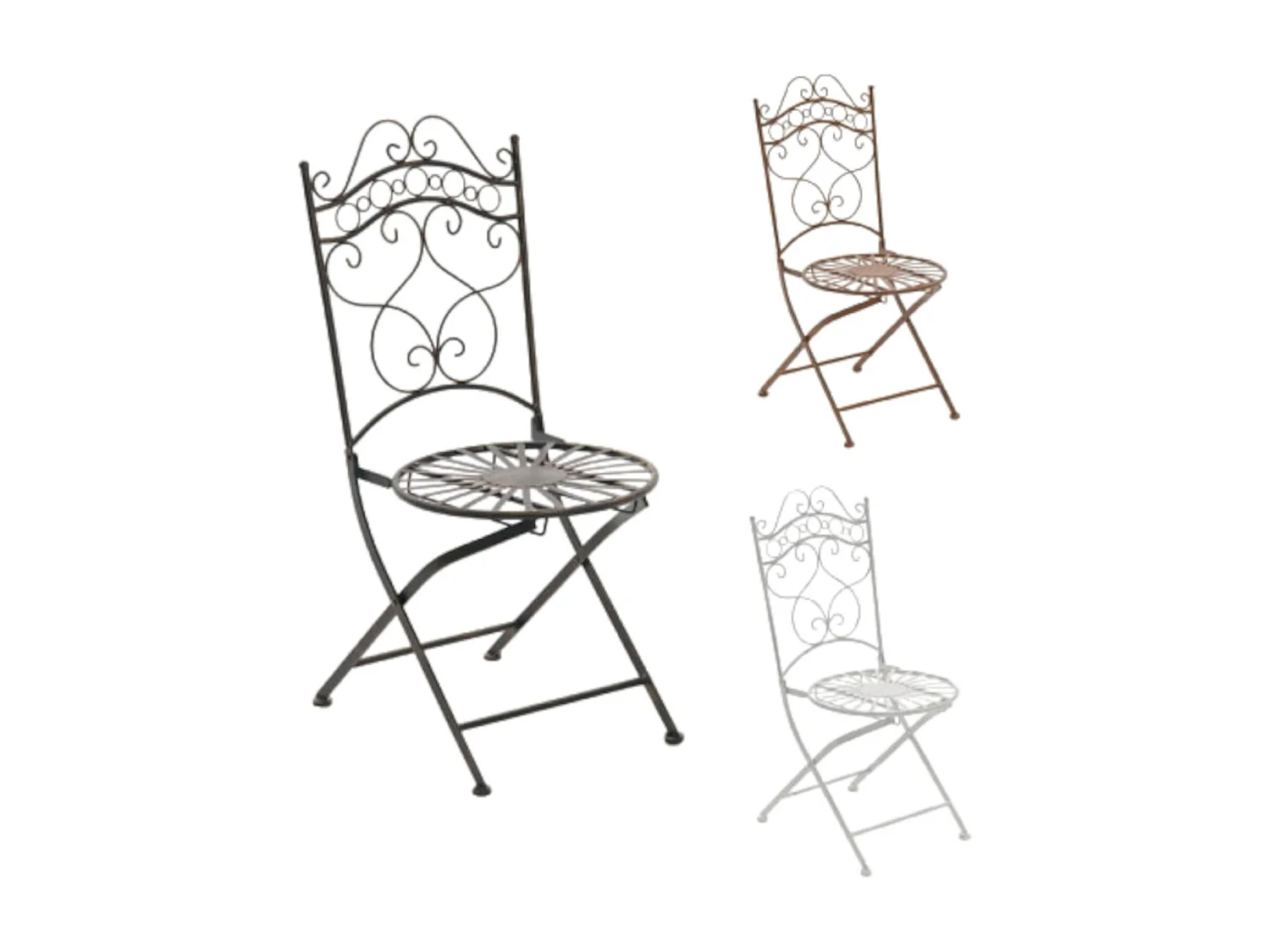 Set van 2 tuinstoel - Metalen & Gegalvaniseerd ijzer - bronzen - Indra