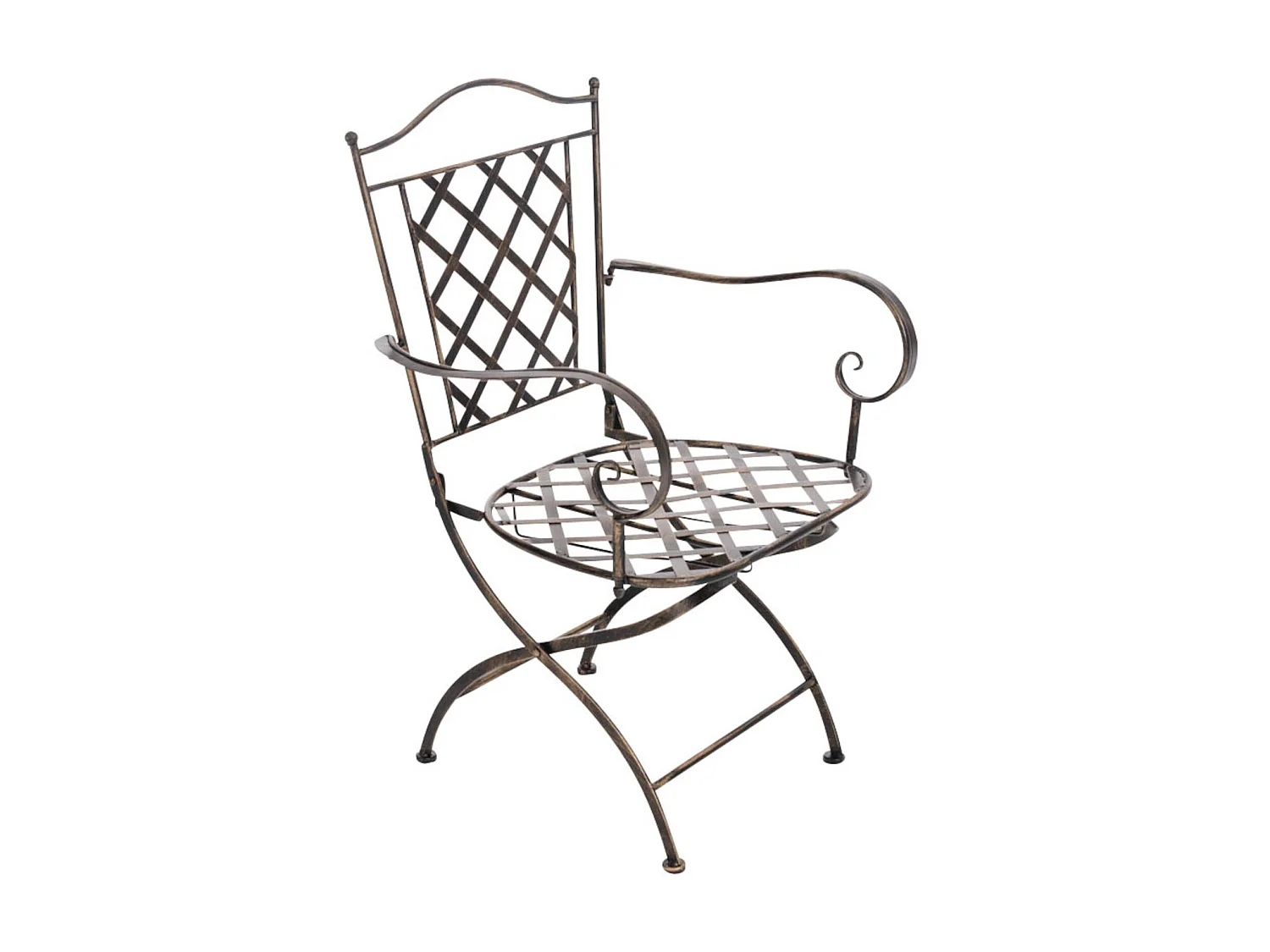 Lot de 2 Chaises de jardin - Métal & Fer galvanisé - Bronze - Adara