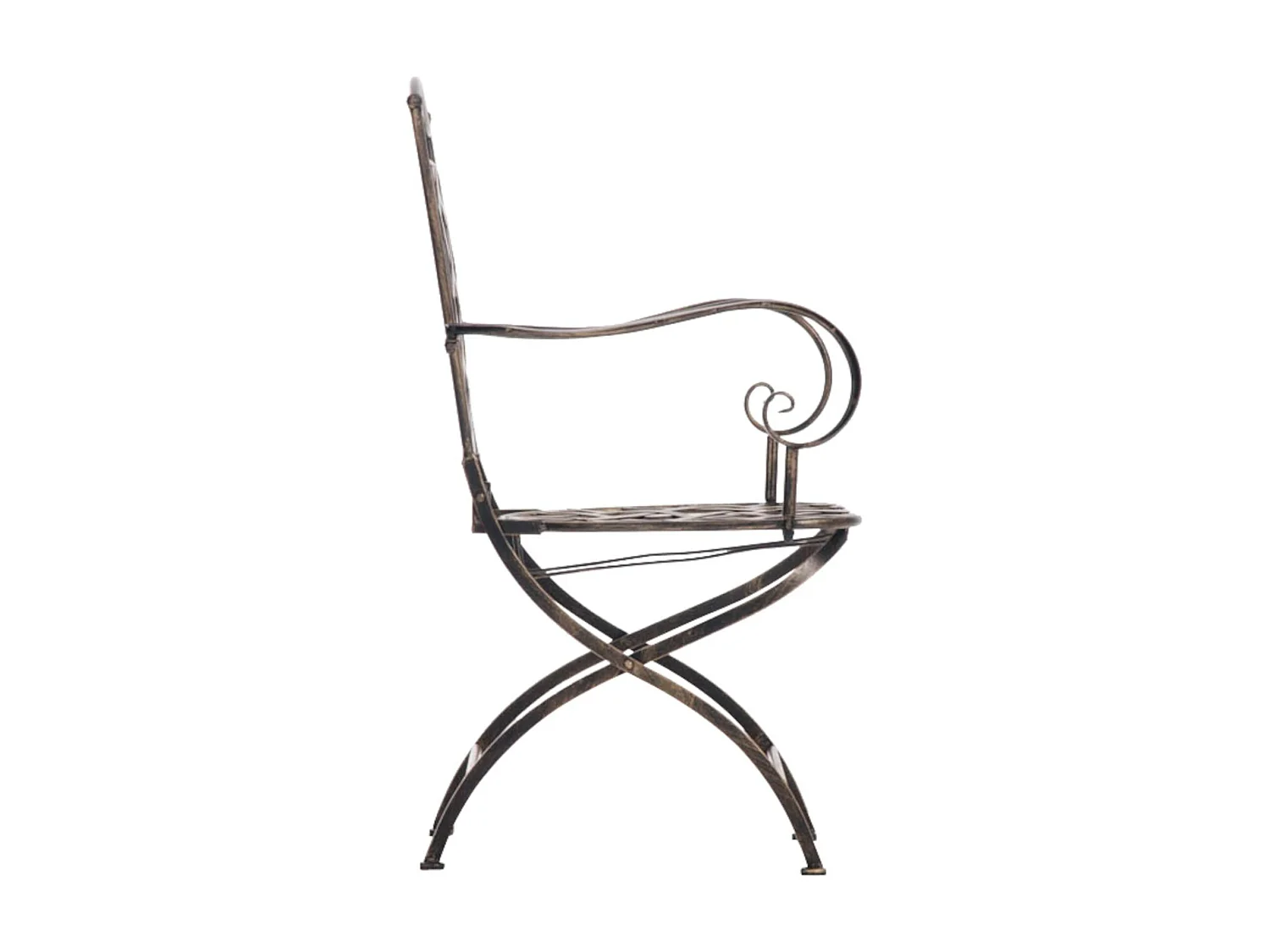 Lot de 2 Chaises de jardin - Métal & Fer galvanisé - Bronze - Adara