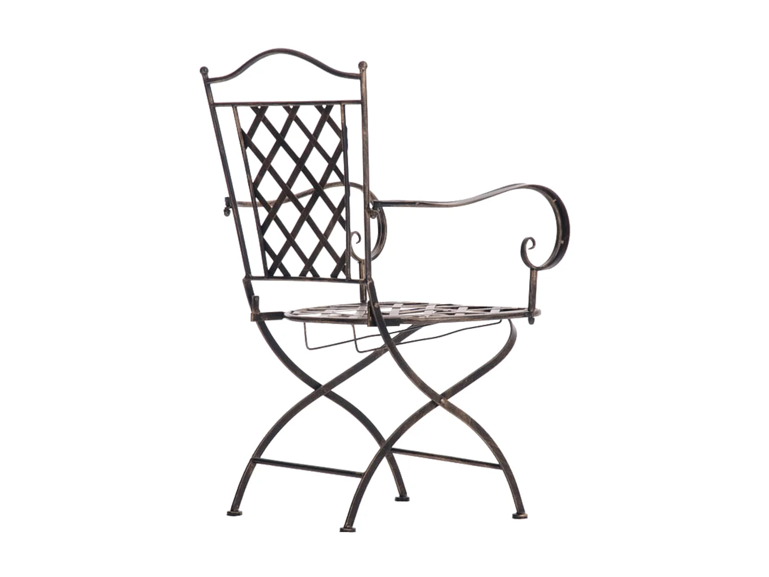 Lot de 2 Chaises de jardin - Métal & Fer galvanisé - Bronze - Adara