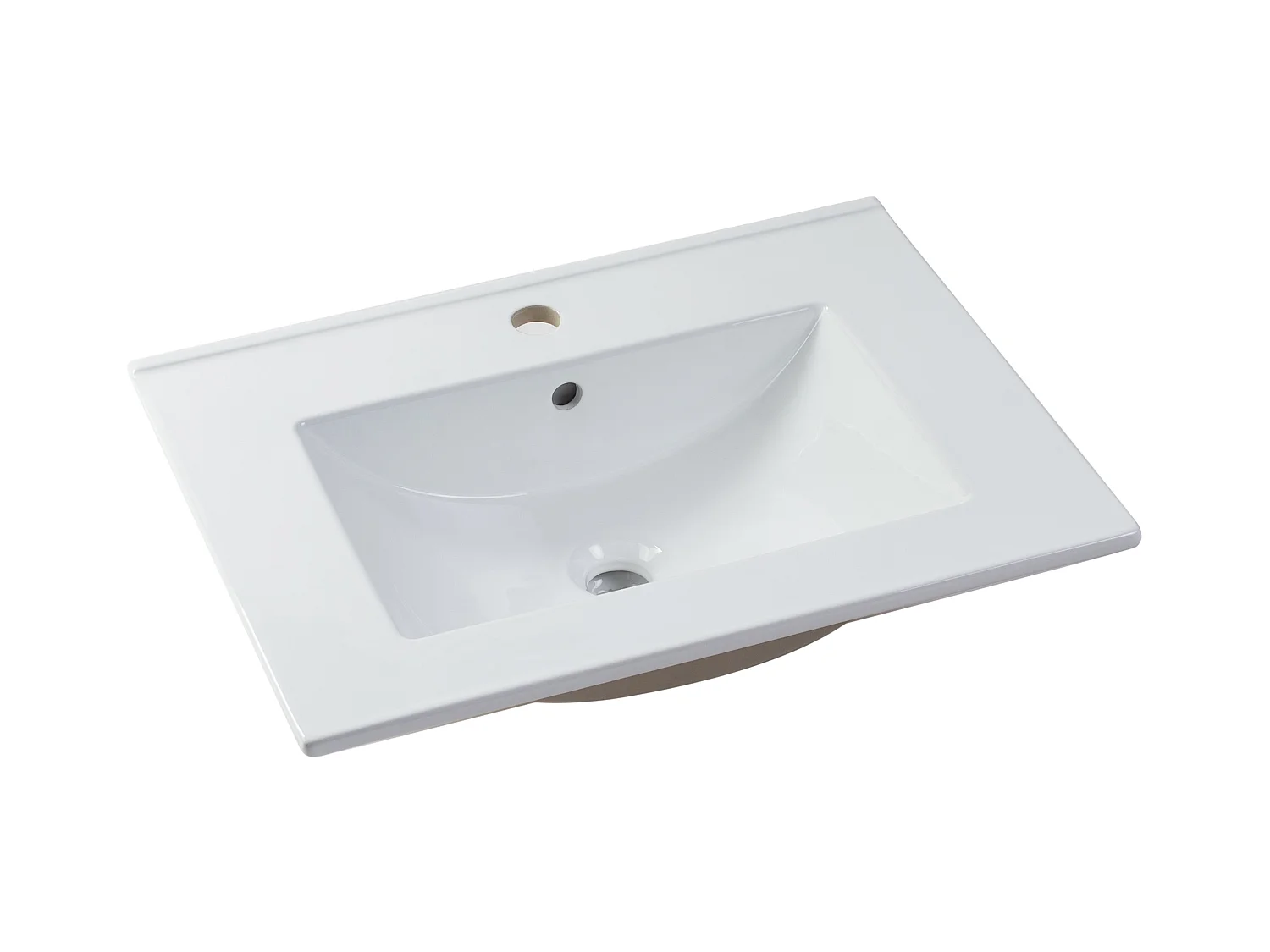 Hangend badkamermeubel met enkele wastafel - Wit - 60 cm - KAYLA